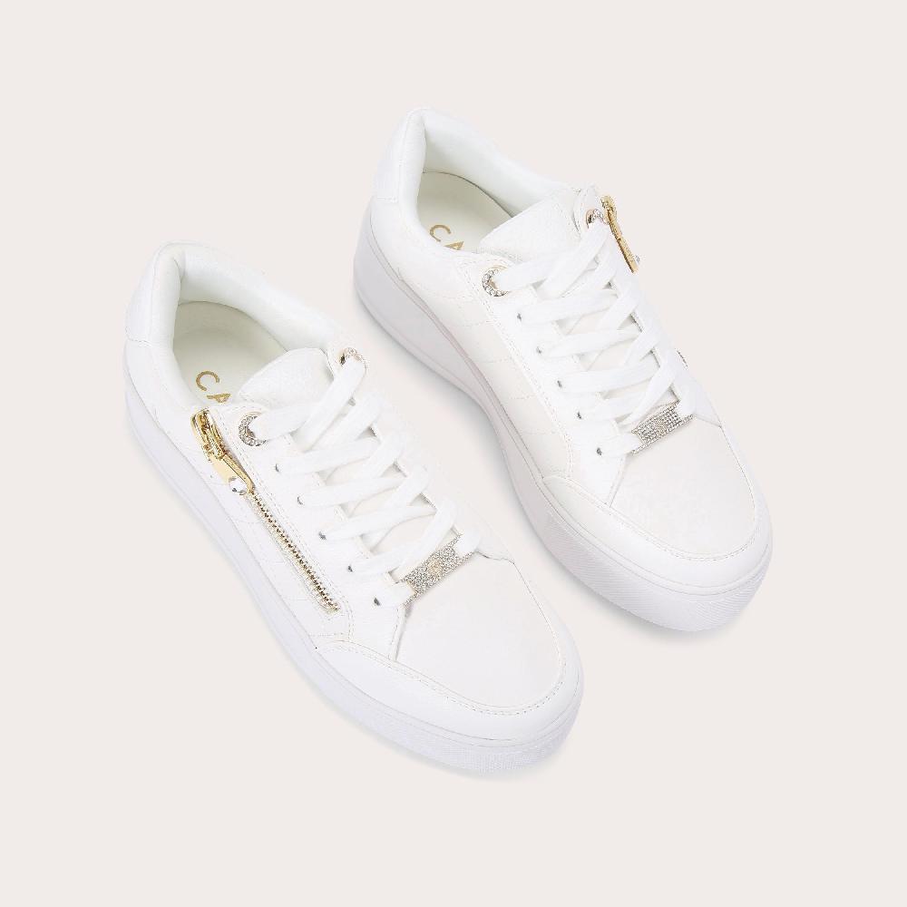 Carvela JIVE ZIP White Lace Up Trainer By CARVELA