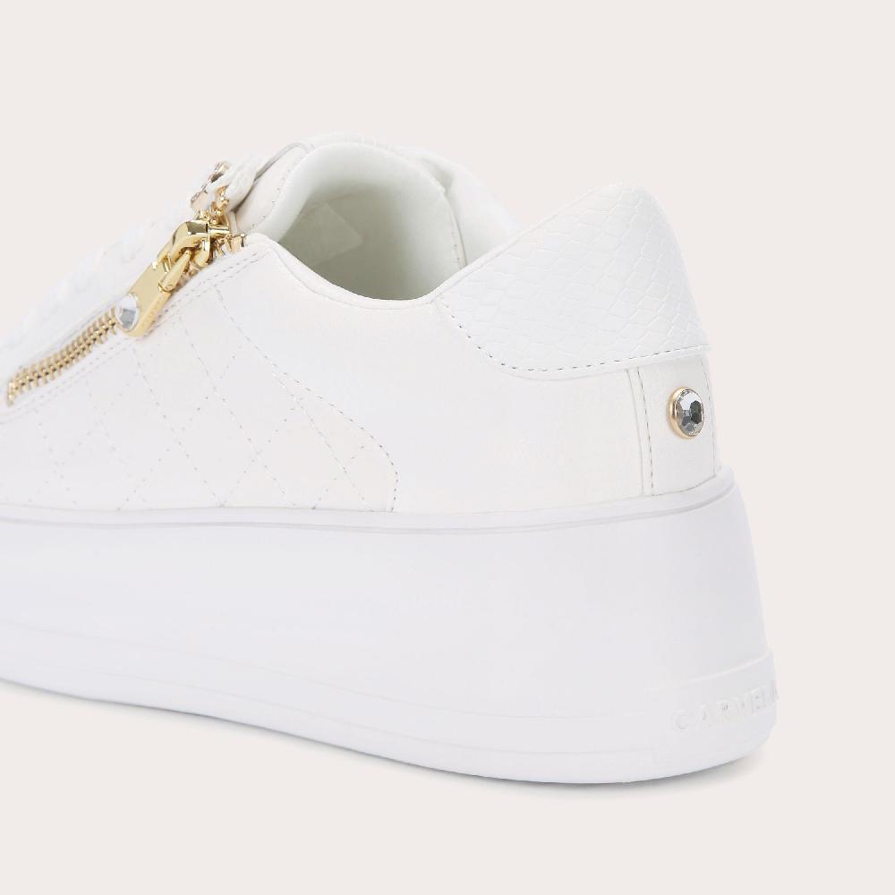 Carvela JIVE ZIP White Lace Up Trainer By CARVELA