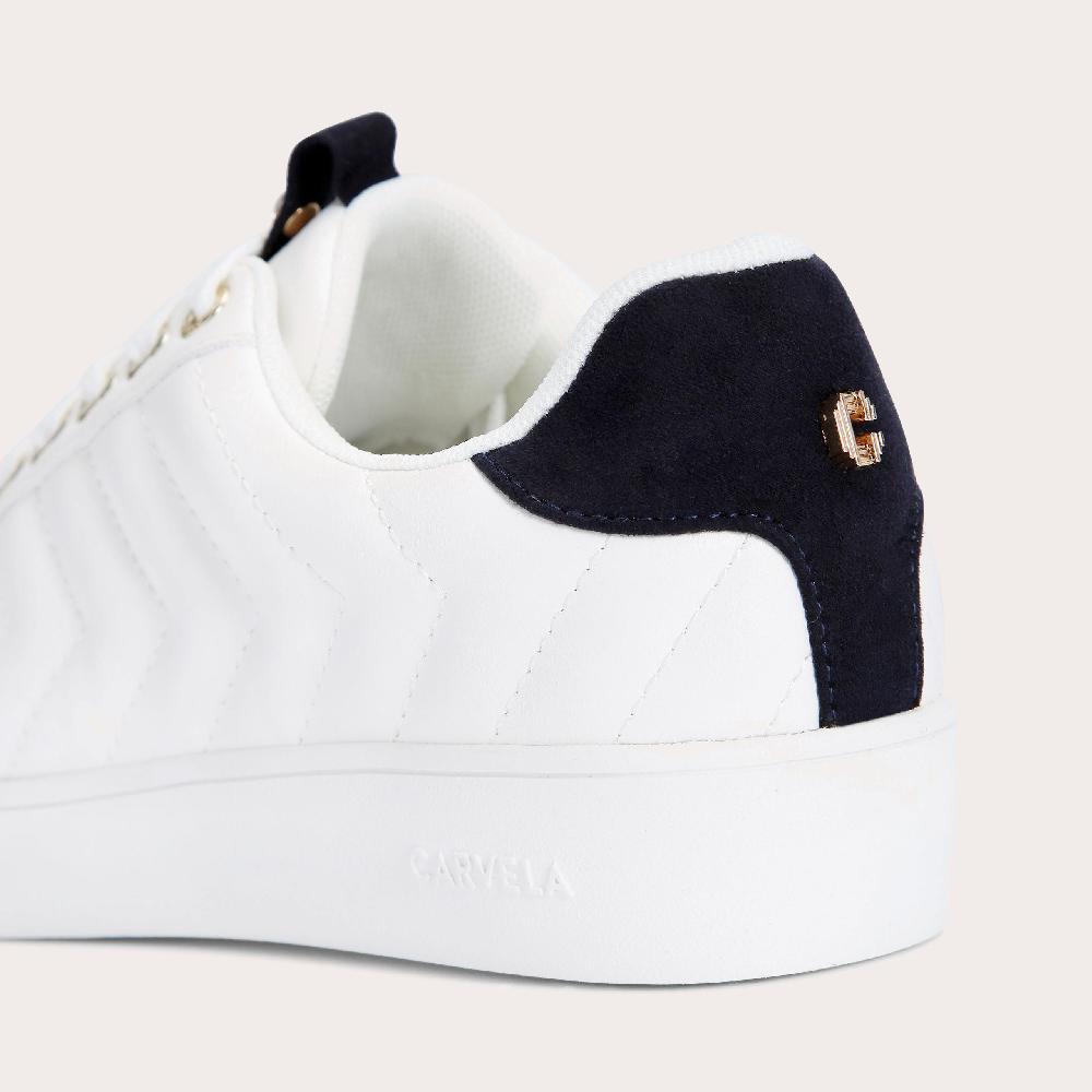 Carvela JOYFUL QUILT White Trainers By CARVELA