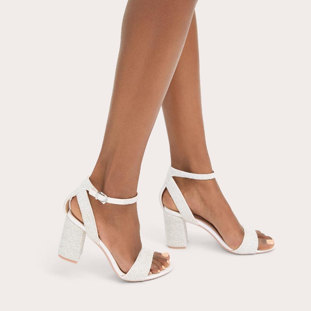 Carvela KIANNI White Fabric Heels By CARVELA