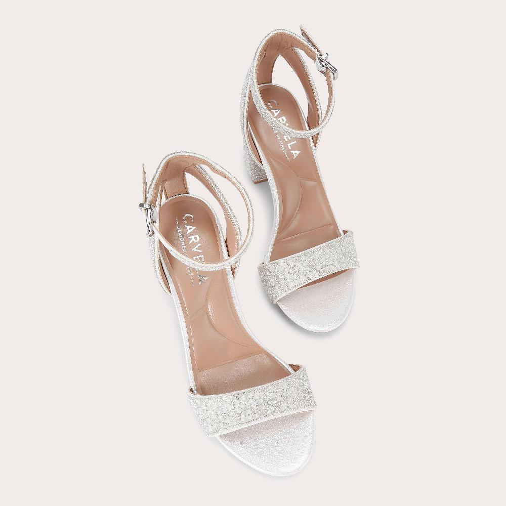 Carvela KIANNI White Fabric Heels By CARVELA