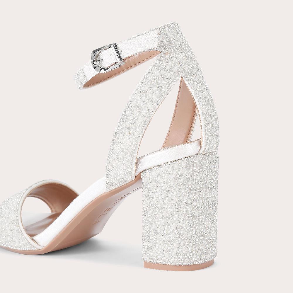 Carvela KIANNI White Fabric Heels By CARVELA