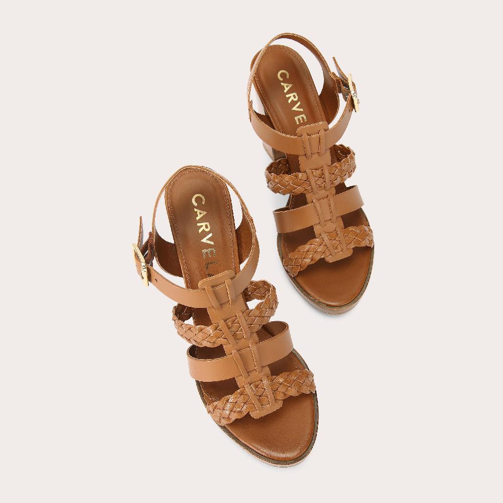 Carvela KRILL Tan Leather Heels By CARVELA COMFORT