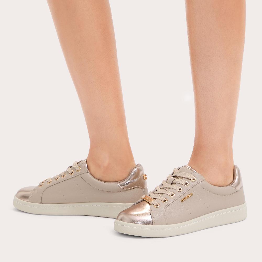 Carvela LUELLA Taupe Lace Up Trainer By CARVELA