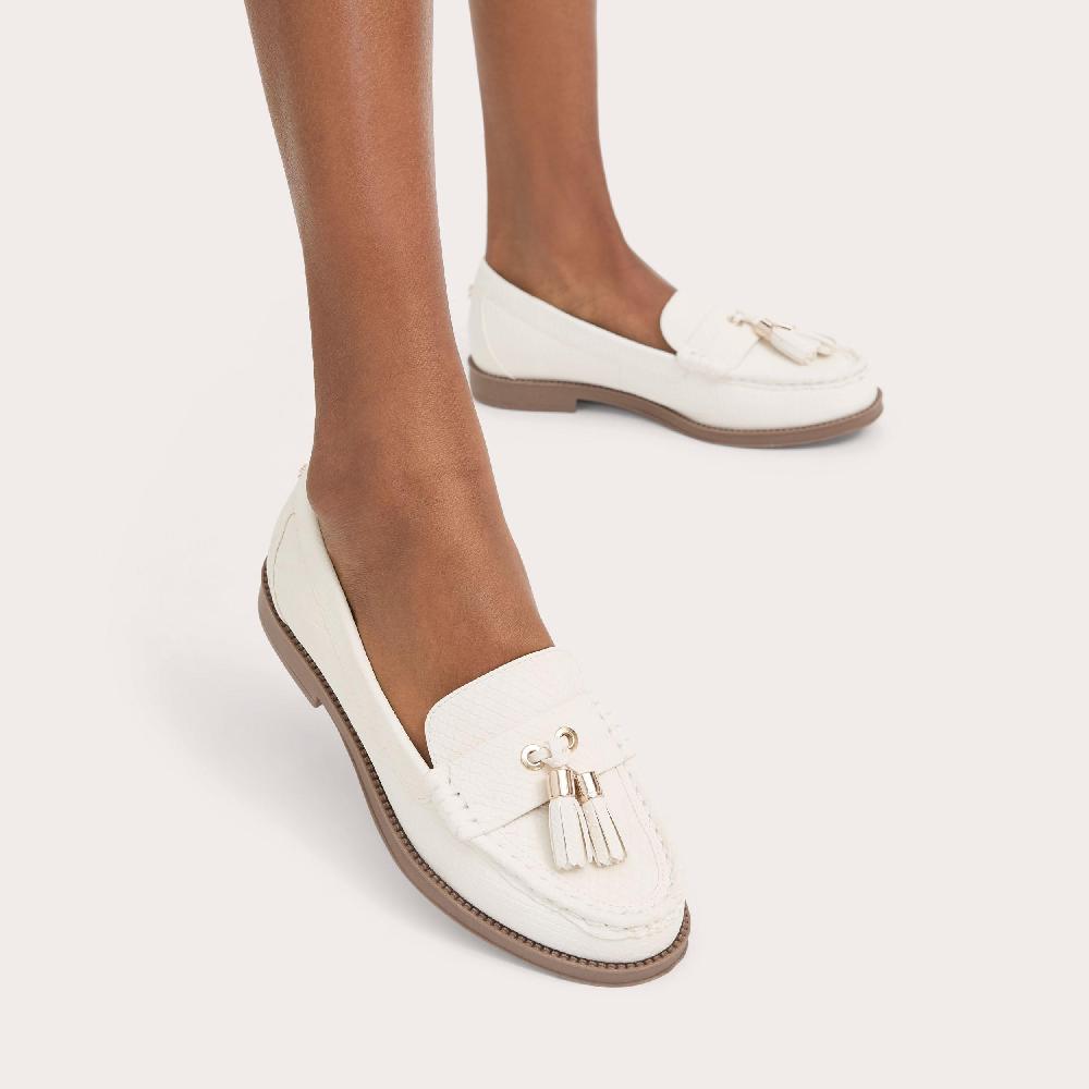 Carvela MANOR Bone Lizard Embossed Flat By CARVELA