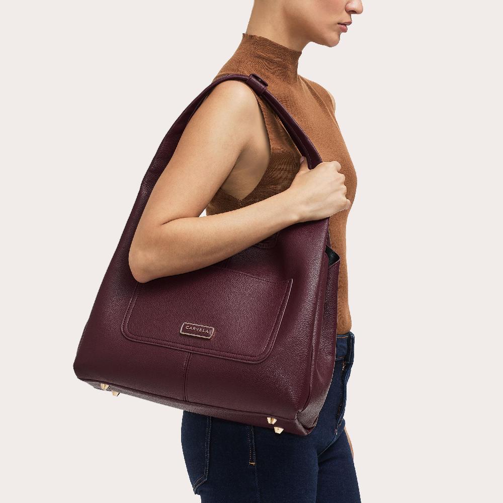 Carvela MILANO Wine Arched Shoulder Bag By CARVELA