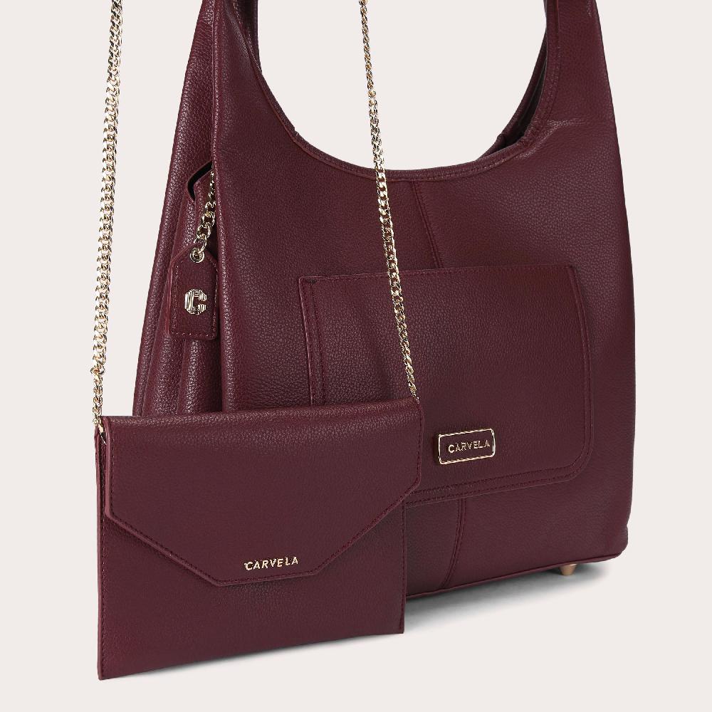 Carvela MILANO Wine Arched Shoulder Bag By CARVELA