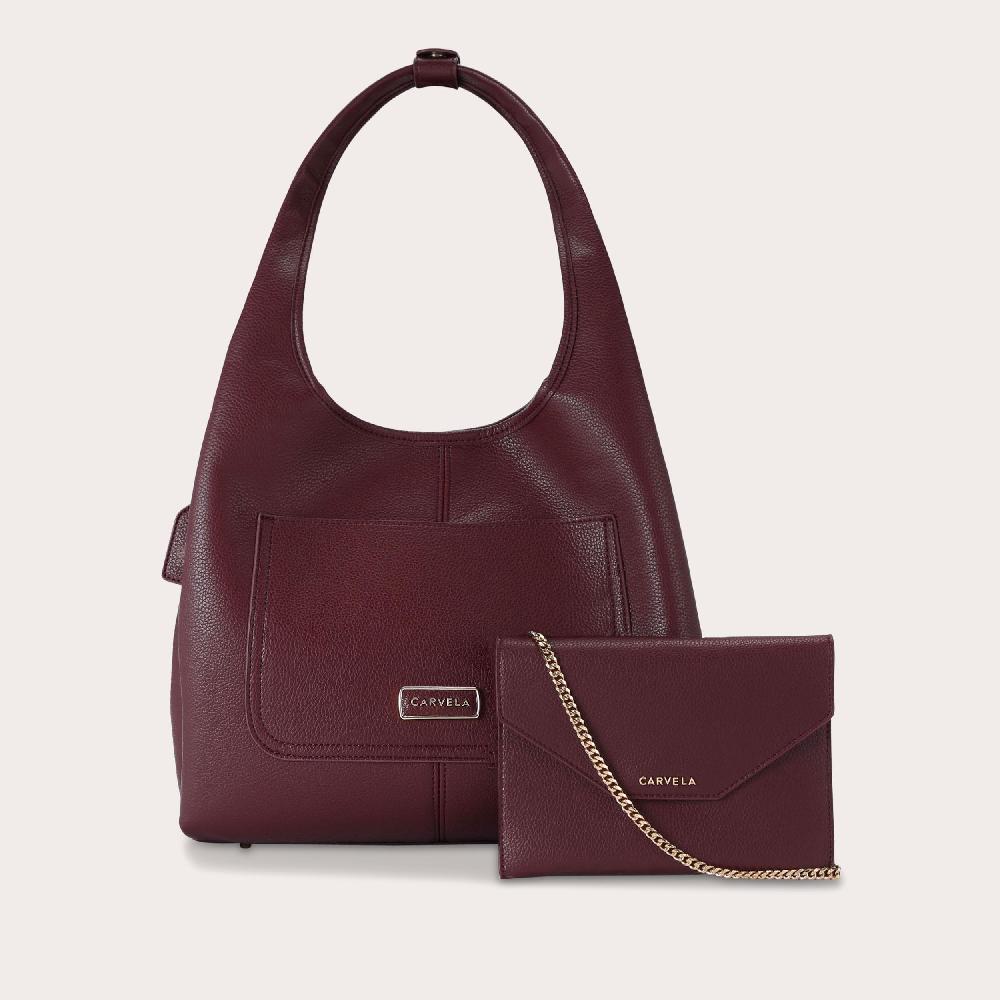Carvela MILANO Wine Arched Shoulder Bag By CARVELA