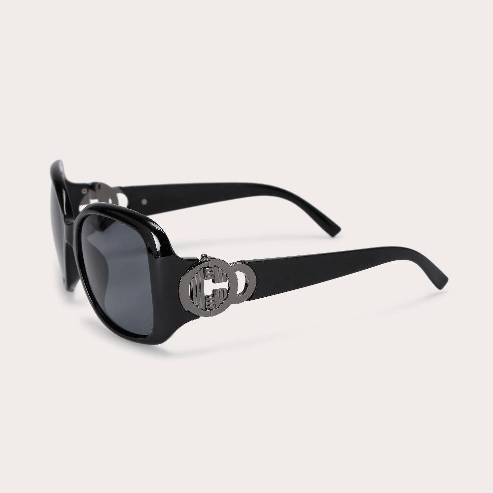 Carvela CARVELA OVERSIZED C Black Round Sunglasses By CARVELA