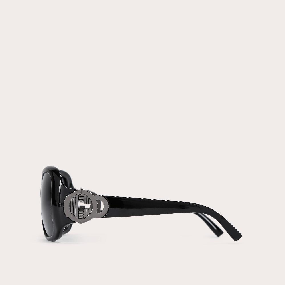 Carvela CARVELA OVERSIZED C Black Round Sunglasses By CARVELA