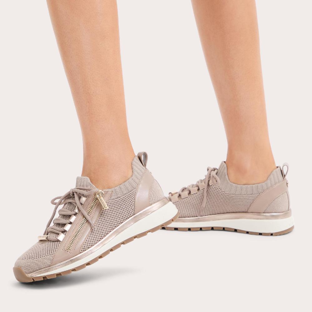Carvela PACE ZIP KNIT Taupe Zip Trainer By CARVELA