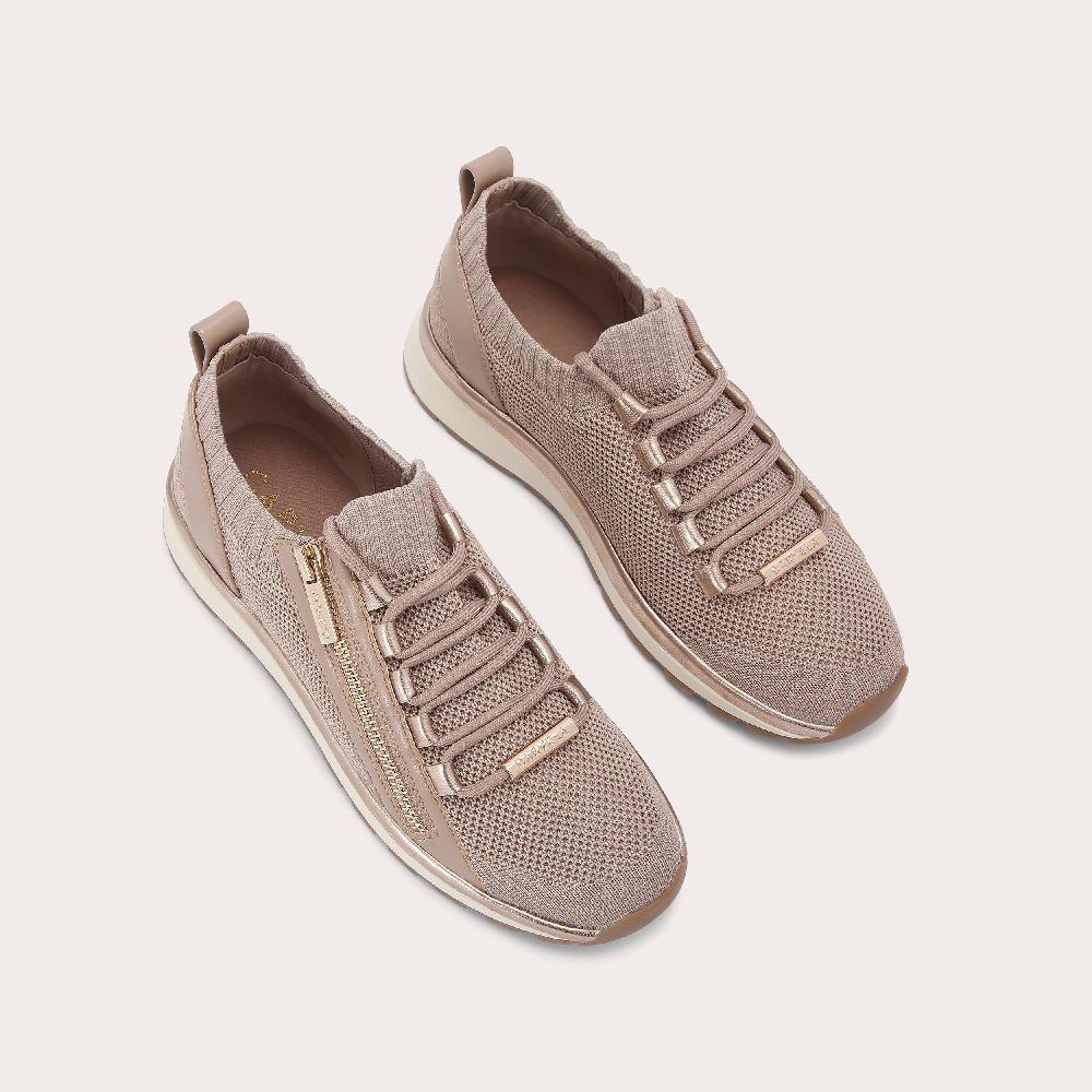 Carvela PACE ZIP KNIT Taupe Zip Trainer By CARVELA