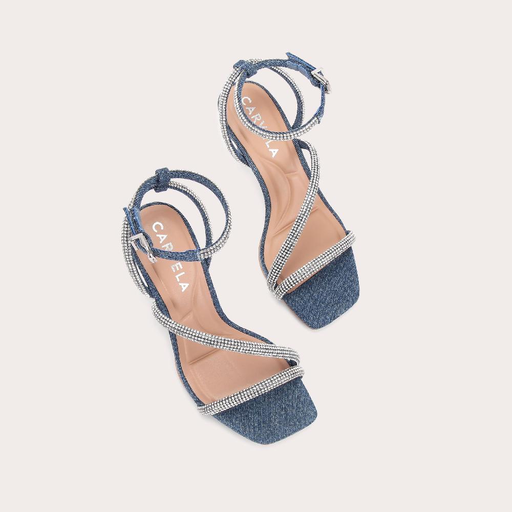 Carvela PAPARAZZI Denim Crystal Heels By CARVELA