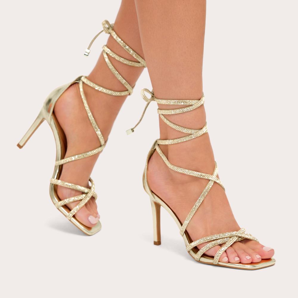 Carvela PAPARAZZI TIE Gold Crystal Heel By CARVELA