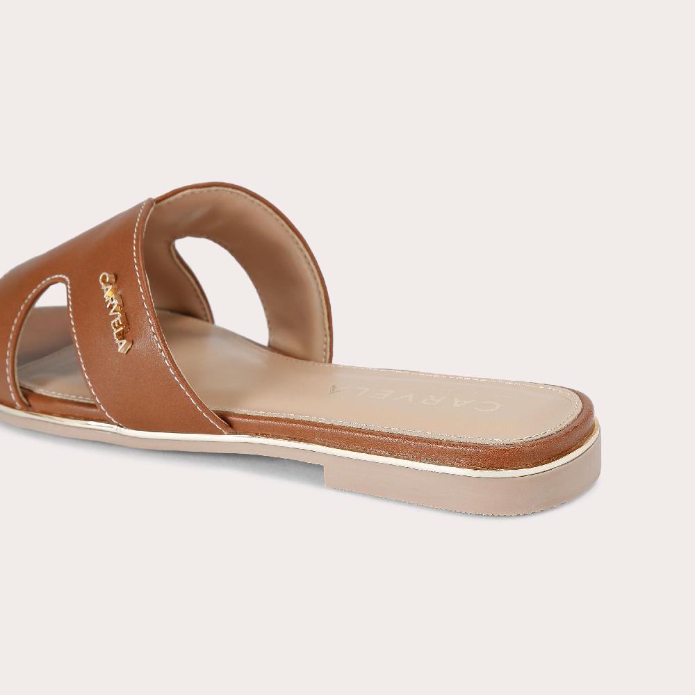 Carvela RIVO Tan Fabric Slip On Sandal By CARVELA
