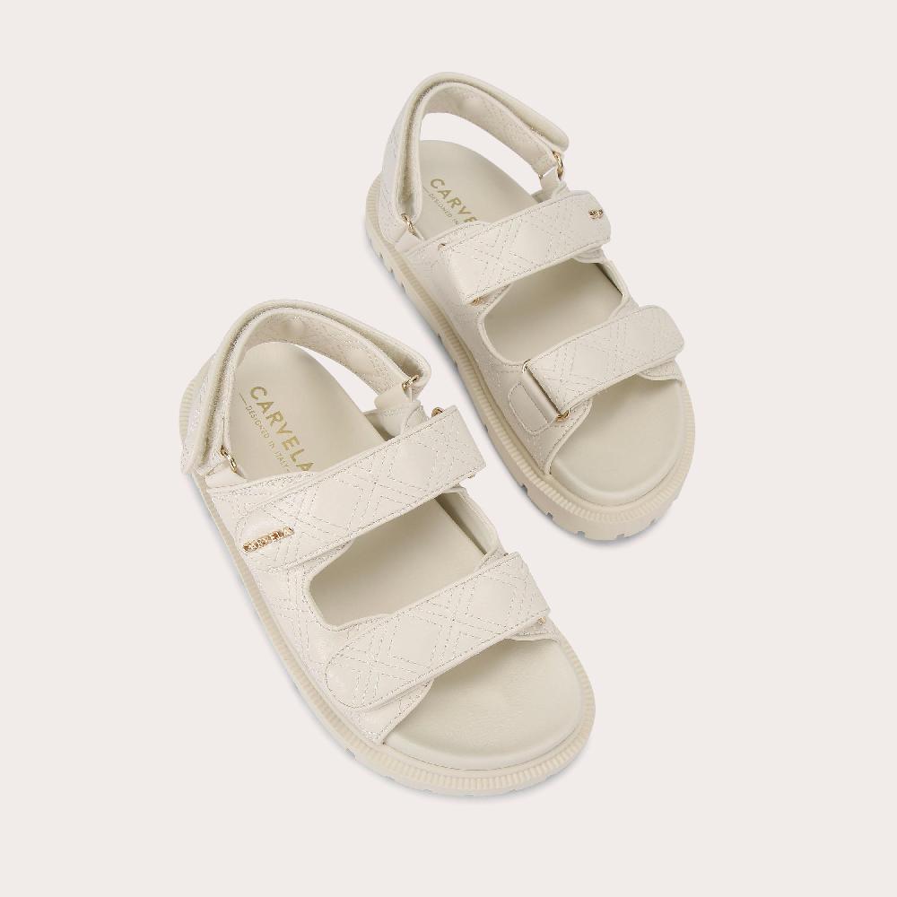 Carvela ROSA SANDAL Bone Velcro Sandals By CARVELA