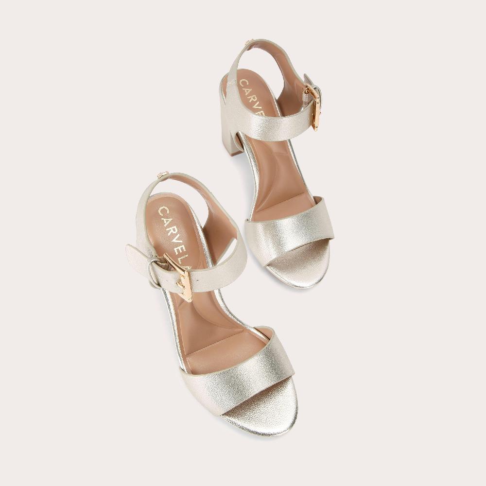 Carvela SADIE 2 Gold Block Heel By CARVELA