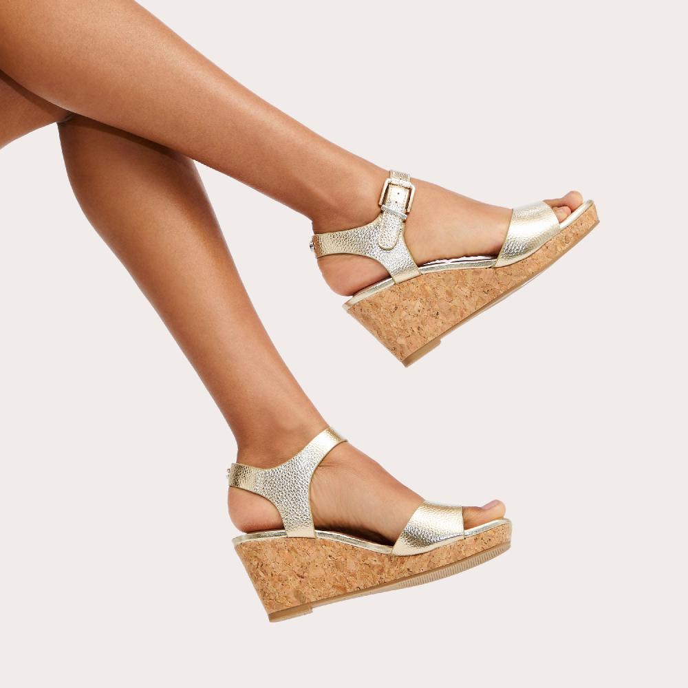 Carvela SADIE WEDGE Gold Metallic Upper By CARVELA