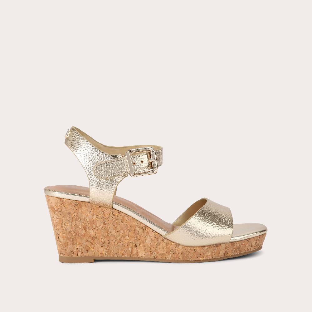 carvela SADIE WEDGE Gold Metallic Upper by CARVELA