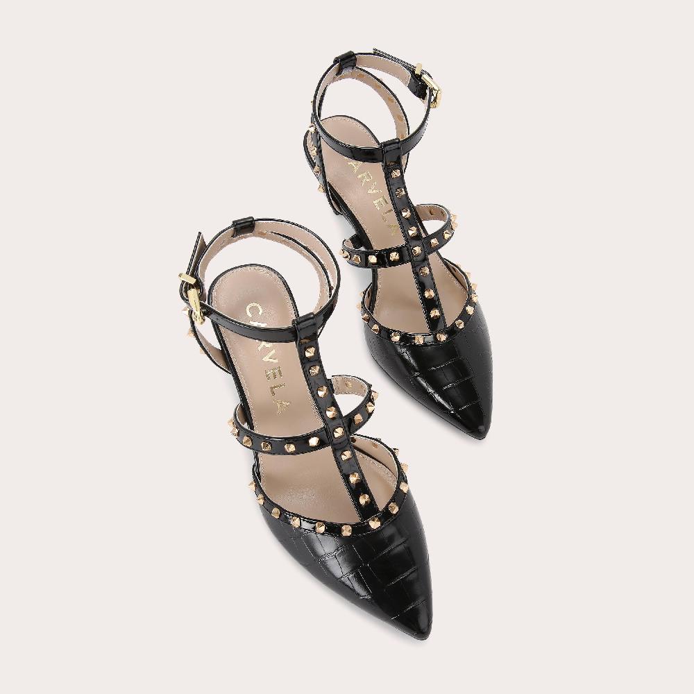Carvela SAMBA COURT Black Studded Heel By CARVELA