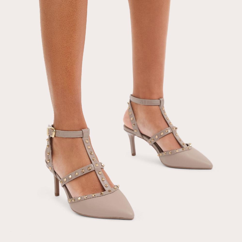 Carvela SAMBA COURT Taupe Studded Heel By CARVELA