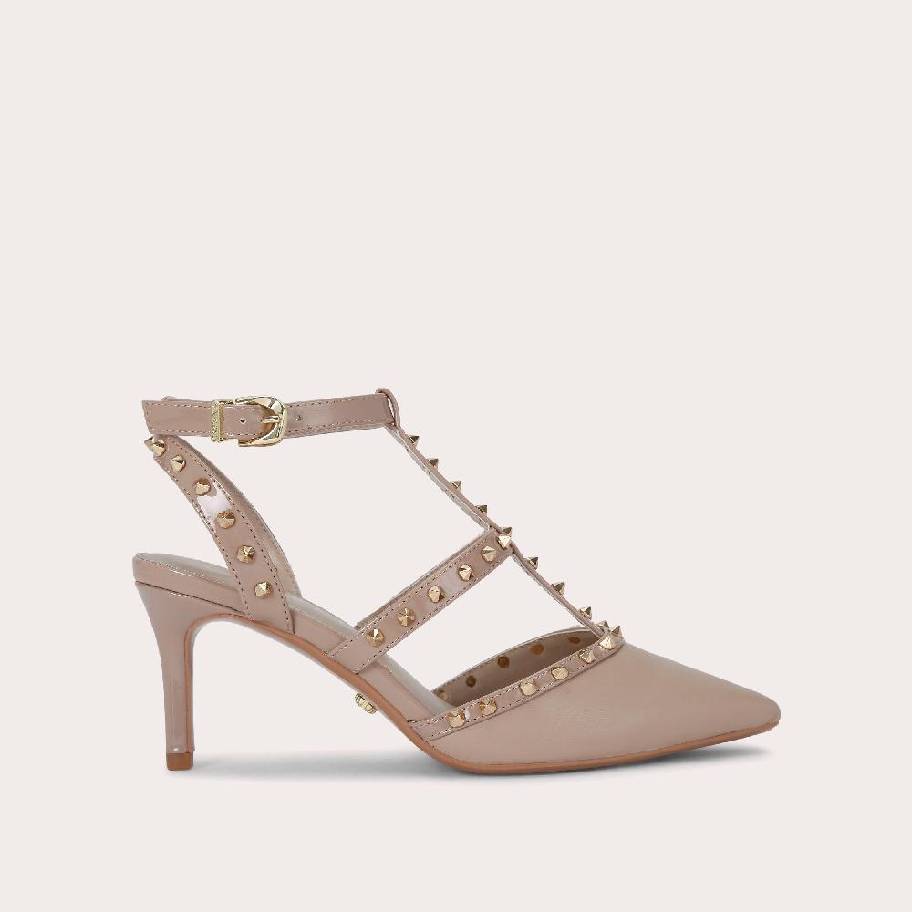 carvela SAMBA COURT Taupe Studded Heel by CARVELA