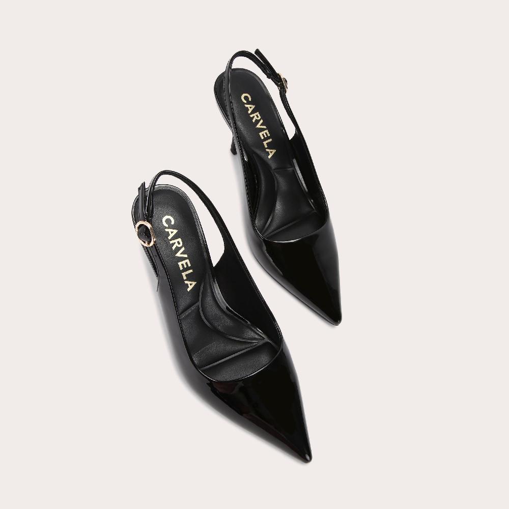 Carvela SPIRIT SLING Black Patent Heel By CARVELA