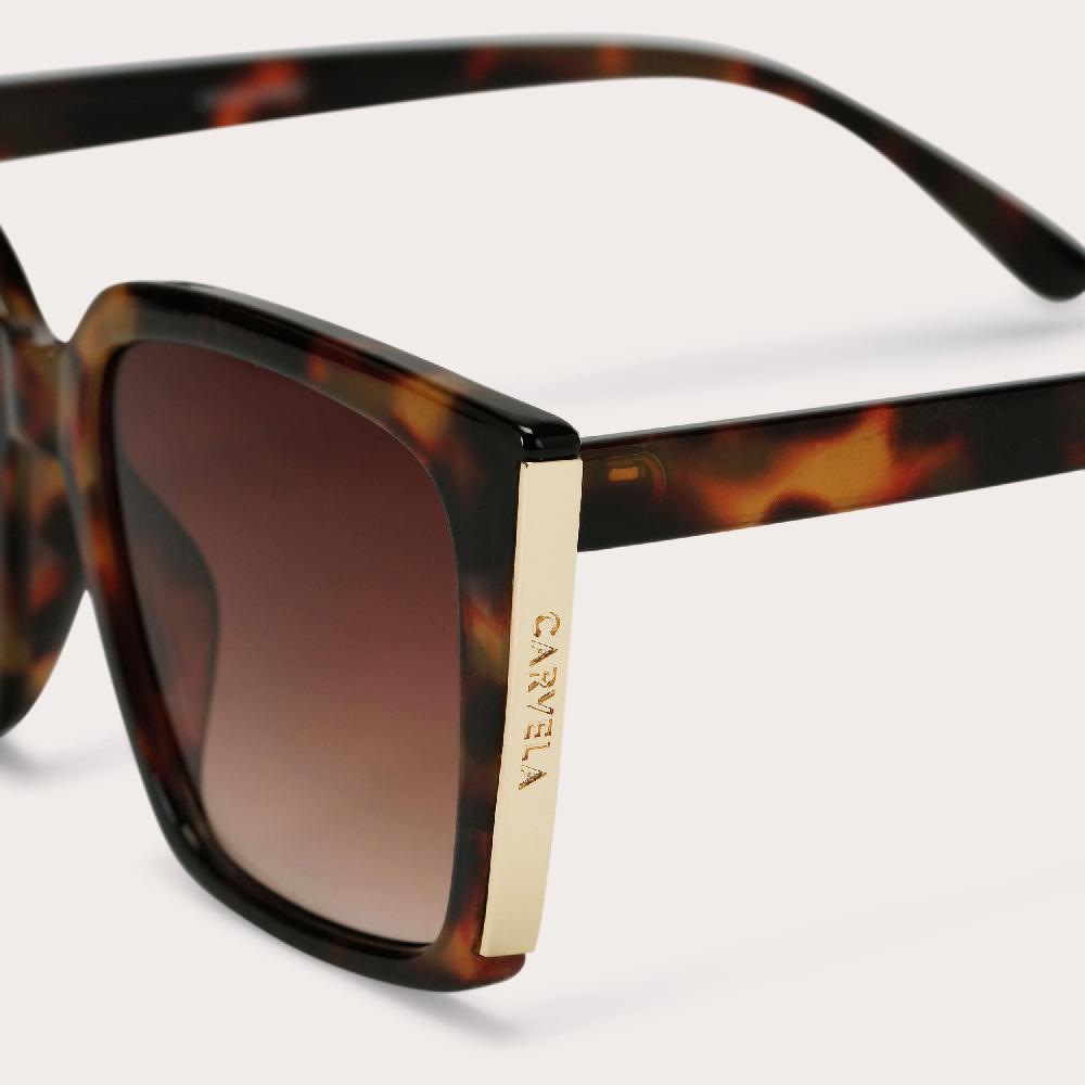 Carvela CARVELA SQUARE FRAME Mid Brown Square Sunglasses By CARVELA