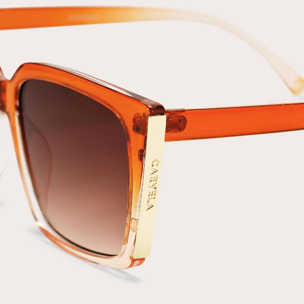 Carvela CARVELA SQUARE FRAME Orange Synthetic Frame Sunglasses By CARVELA