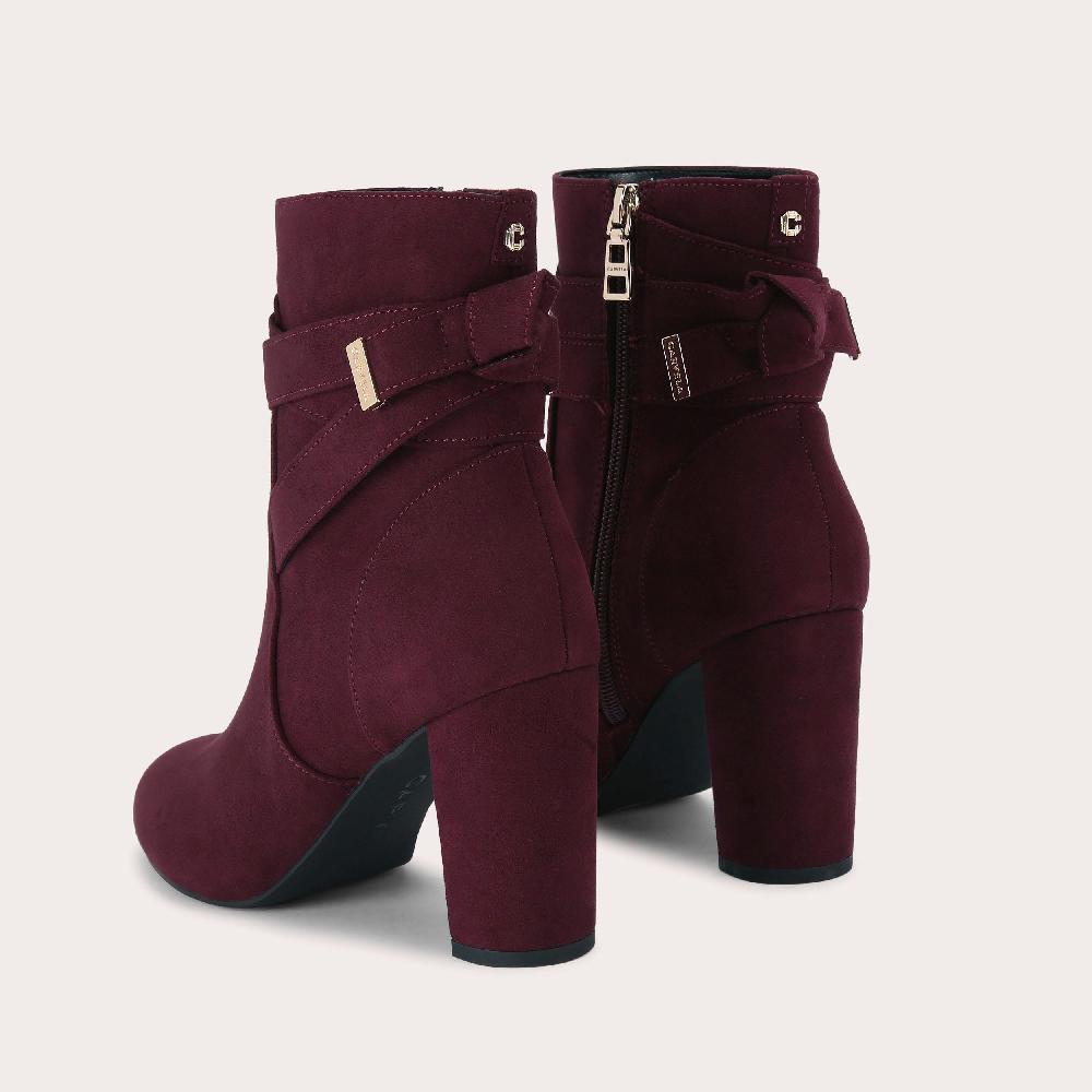 Carvela TEMPT Wine Block Heel Boots By CARVELA