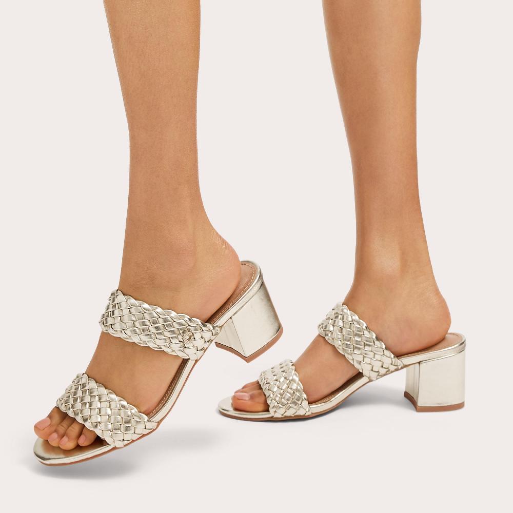 Carvela TWISTED Gold Block Heel By CARVELA