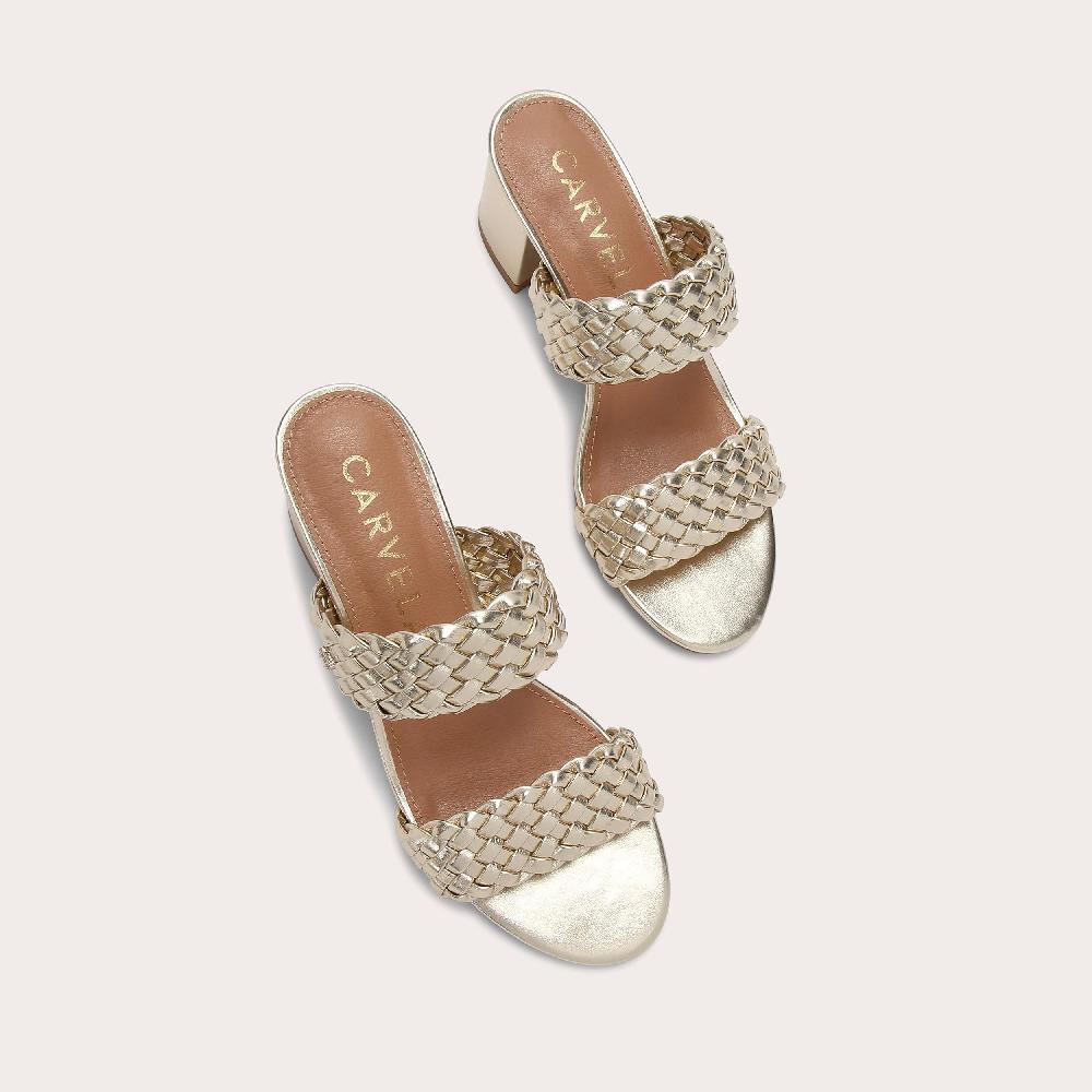 Carvela TWISTED Gold Block Heel By CARVELA