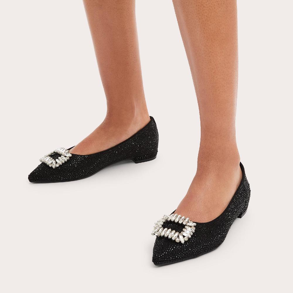 Carvela VIRTUE FLAT Black Crystal Flats By CARVELA