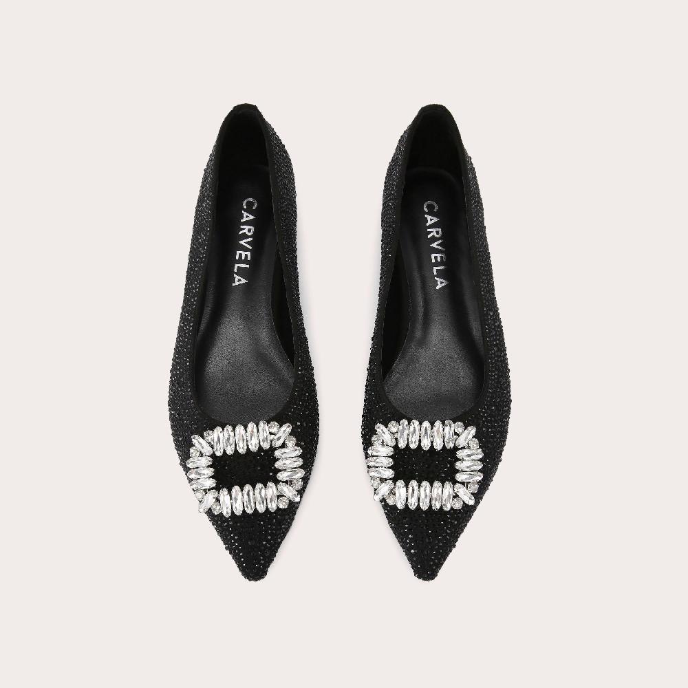 Carvela VIRTUE FLAT Black Crystal Flats By CARVELA