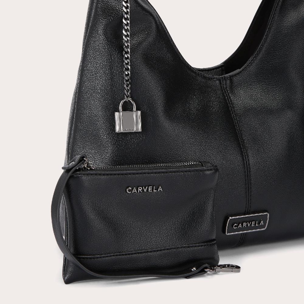 Carvela CASSIA MINI HOBO Black Hobo Shoulder Bag By CARVELA