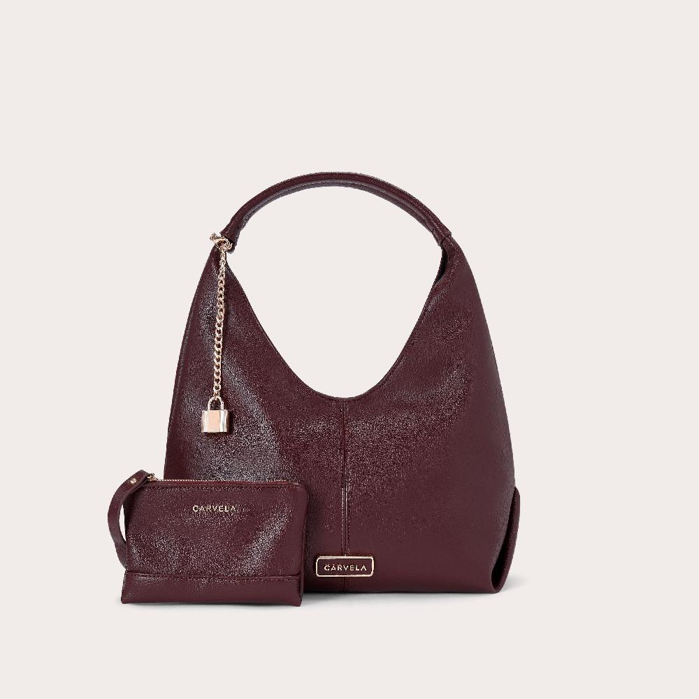 carvela CASSIA MINI HOBO Dark Red Shoulder Bag by CARVELA