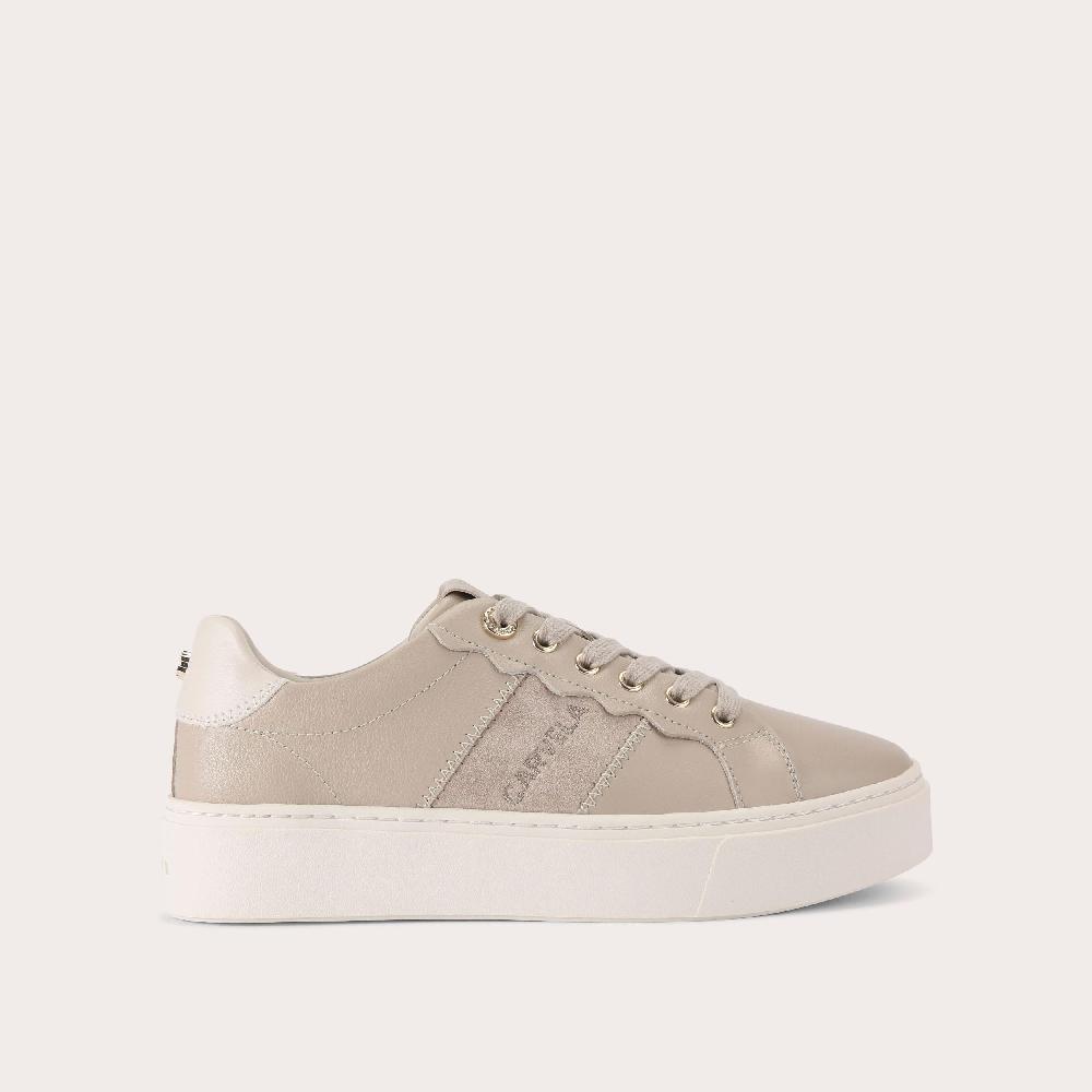 carvela CASTELLA Taupe Suede Lace Up Trainer by CARVELA