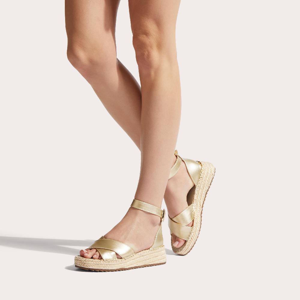 Carvela CATCH SANDAL Gold Espadrille Sandals By CARVELA
