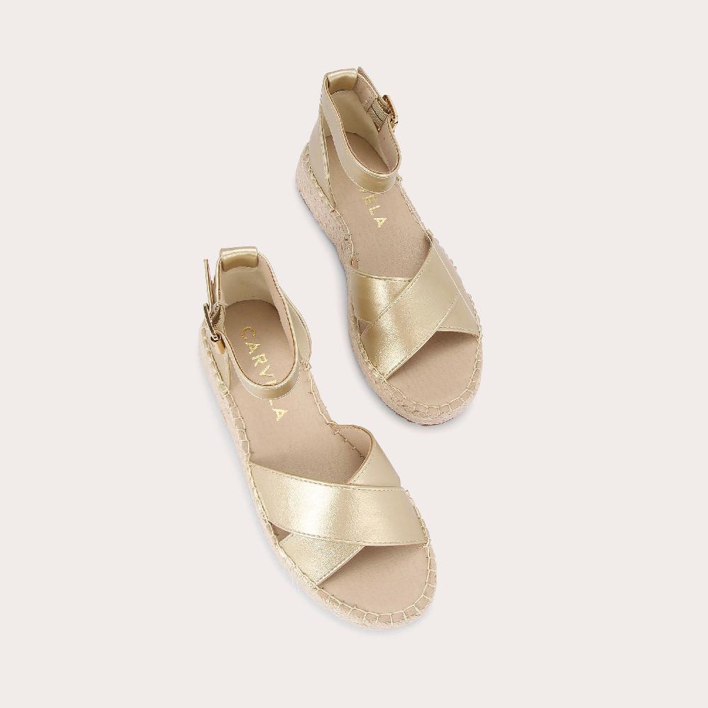 Carvela CATCH SANDAL Gold Espadrille Sandals By CARVELA