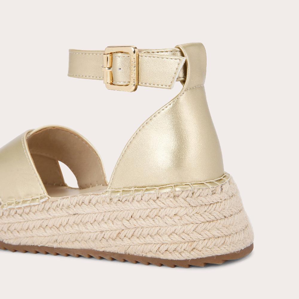 Carvela CATCH SANDAL Gold Espadrille Sandals By CARVELA