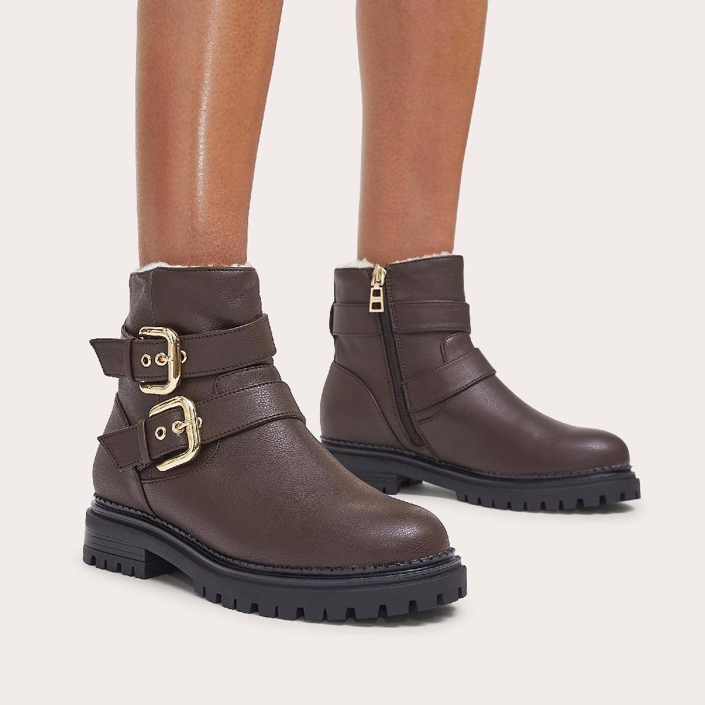 Carvela CAUTION BIKER Dark Brown Ankle Boot By CARVELA