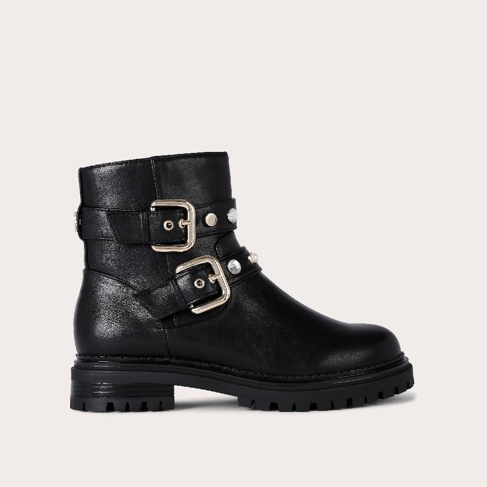 carvela CAUTION BIKER JEWEL Black Synthetic Ankle Boot by CARVELA