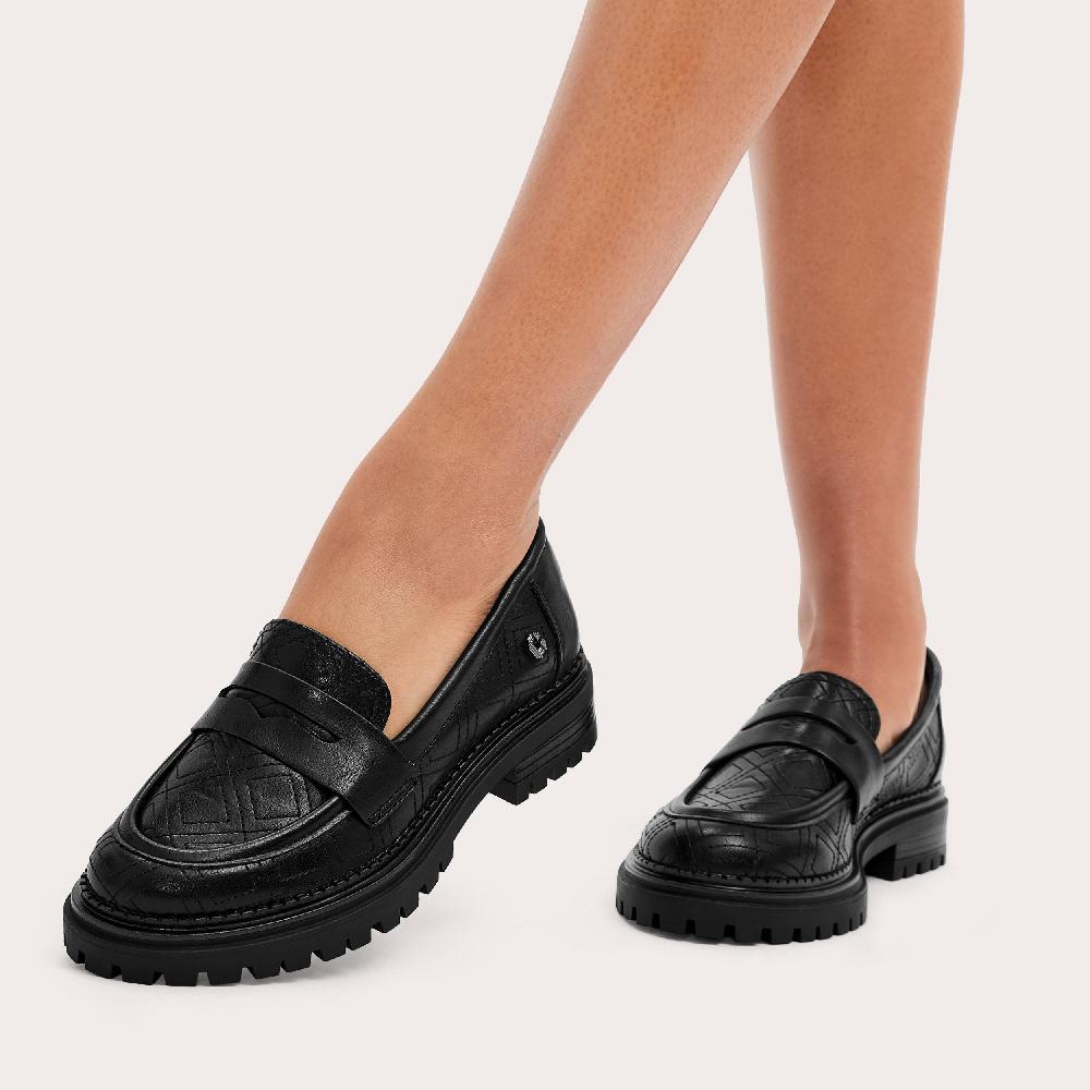 Carvela CAUTION LOAFER Black Stitched Slip On Loafer By CARVELA
