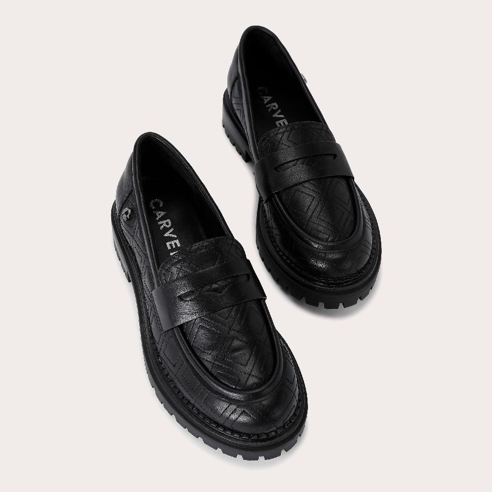 Carvela CAUTION LOAFER Black Stitched Slip On Loafer By CARVELA