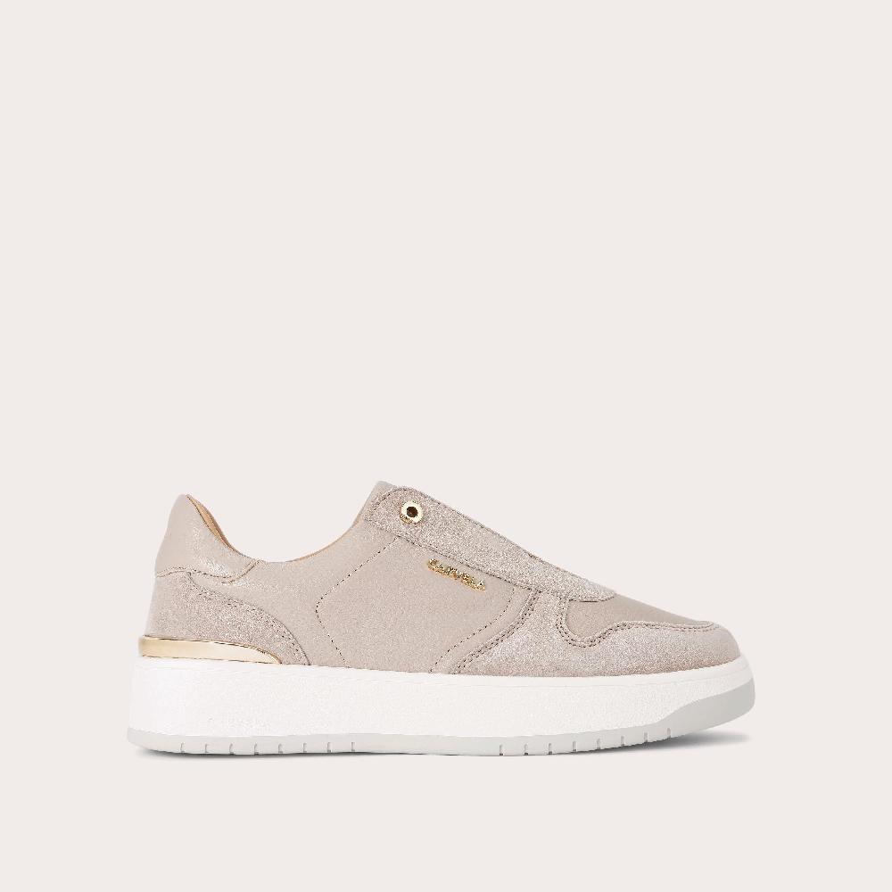 carvela CHARM LACELESS Taupe Leather Slip On Trainer by CARVELA