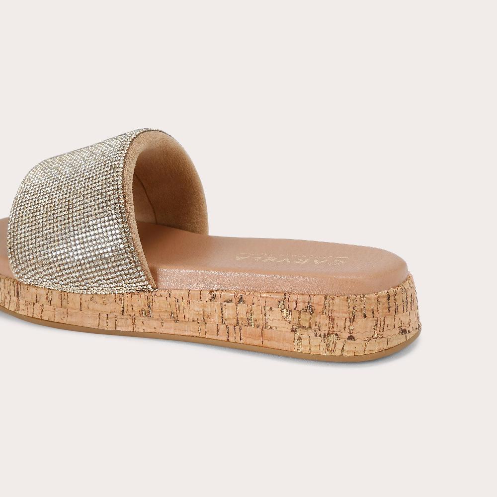 Carvela CLOUD MULE Gold Crystal Slip On Sandal By CARVELA