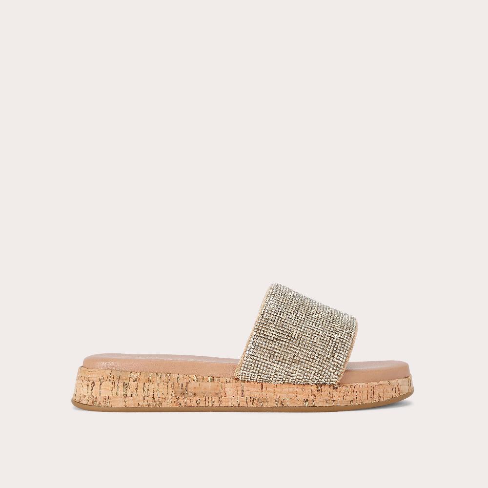 carvela CLOUD MULE Gold Crystal Slip On Sandal by CARVELA