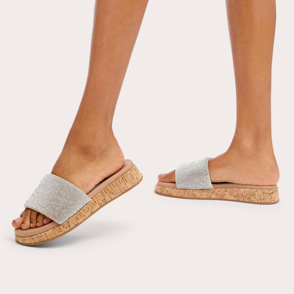 Carvela CLOUD MULE Silver Crystal Sandal By CARVELA