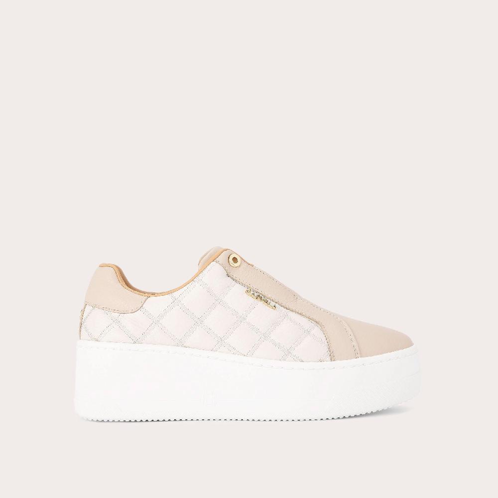 carvela CONNECTED LACELESS QUILT Bone Quilted Trainer by CARVELA