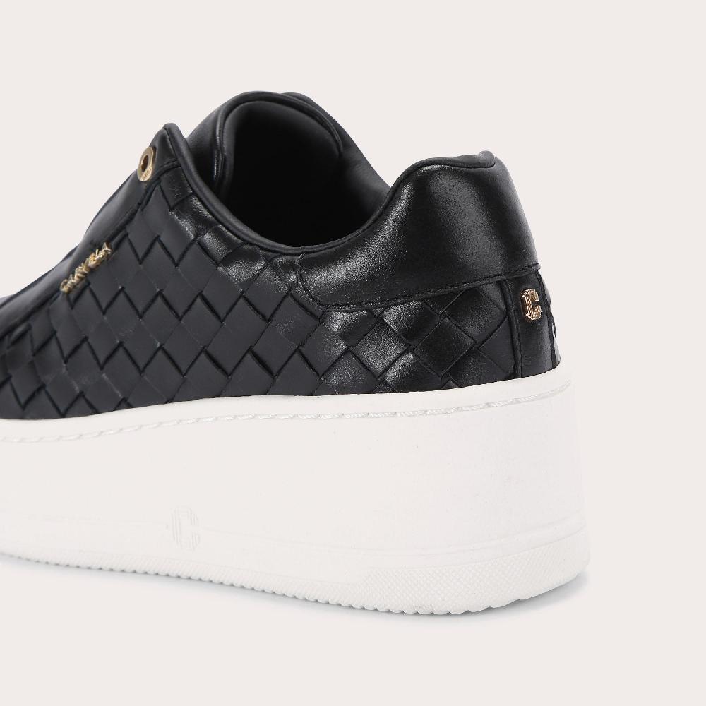Carvela CONNECTED LACELESS WEAVE Black Woven Trainers By CARVELA